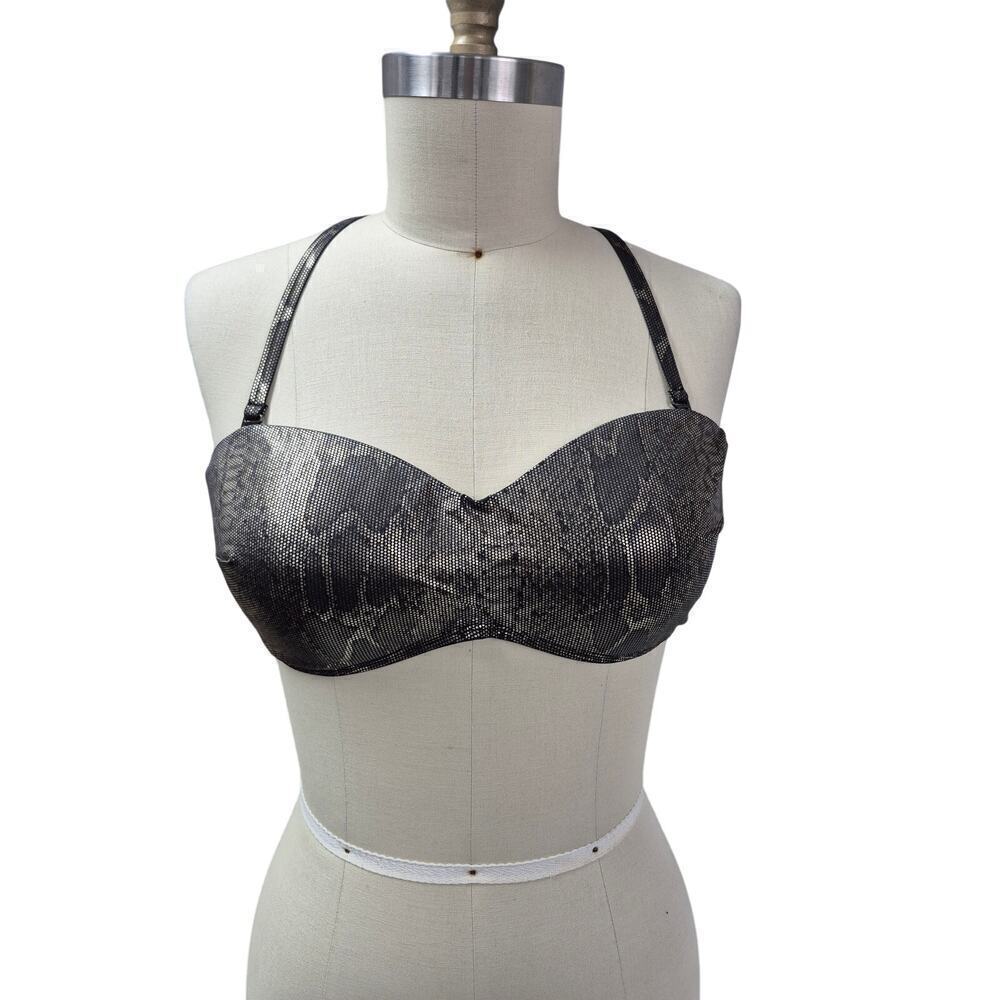 Kenneth Cole New York  Metallic Copper/Black Snakeskin Print  Bikini Sz XL